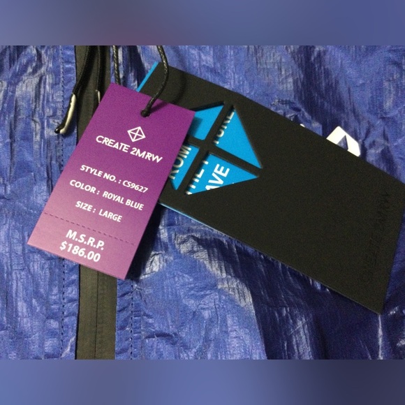 CREATE 2MRW MEN'S BOMBER JACKET CS9627 Blue/Wht - Picture 5 of 11